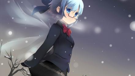 Jackets pantyhose short bows meganekko ahoge ornaments wallpaper