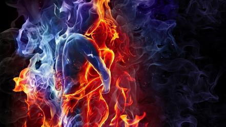 Water fire elemental wallpaper