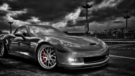 Black and white cars corvette chevy wallpaper