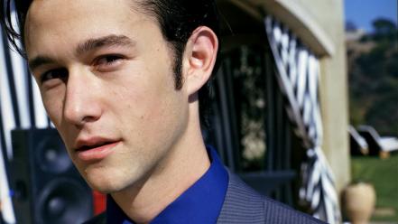 Brunettes men actors faces blurred background joseph gordon-levitt wallpaper