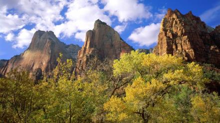 Landscapes nature utah national park zion three wallpaper