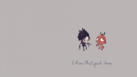 Minimalistic humor edward scissorhands wallpaper