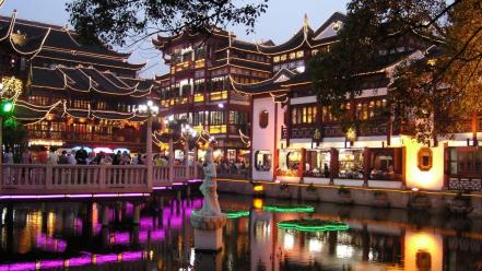 Nature trees china garden shanghai rivers wallpaper