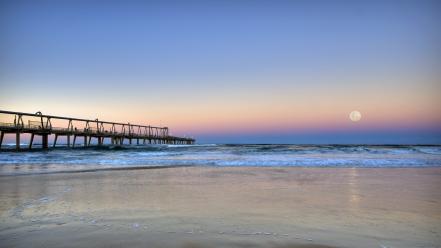 Sunset ocean landscapes nature beach moon australia sea wallpaper