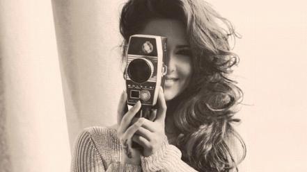 Tattoos women cameras cheryl cole smiley face faces wallpaper