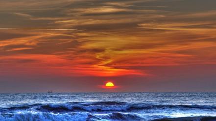 Clouds nature coast sun sea wallpaper
