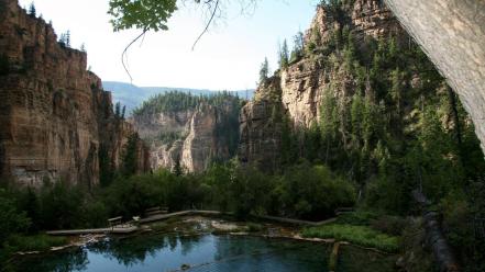 Mountains landscapes trees skyscapes wallpaper