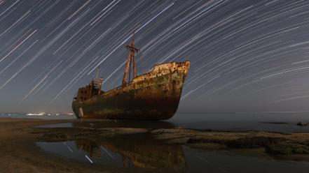Sun stars moon milky way skyscapes wallpaper
