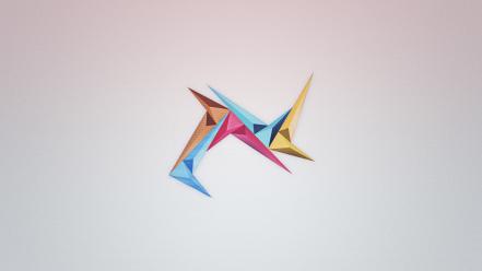 Abstract minimalistic colors triangles wallpaper