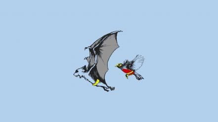 Batman robin birds animals funny bats robins fun-art wallpaper