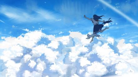 Clouds cats skies wallpaper