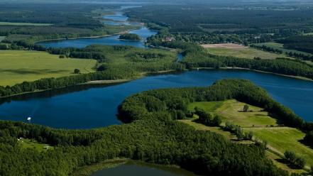 Forests germany fields town lakes rivers land wallpaper