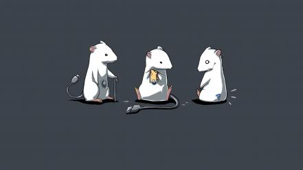Funny mice fun-art wallpaper