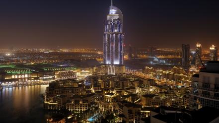 Lights united arab emirates palm trees hotel wallpaper