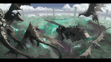 Scenic vehicles pillars rivers pixiv fantasia skies wallpaper