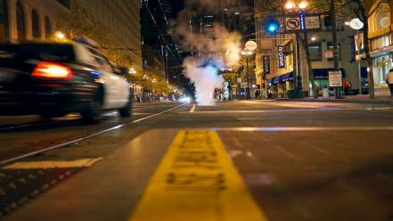 Streets night cars police roads speed crime life wallpaper