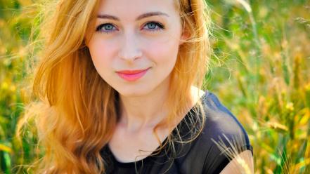 Blondes blue eyes nature outdoors smiling wallpaper