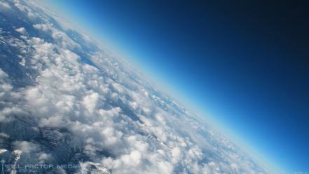 Blue skies clouds nature wallpaper