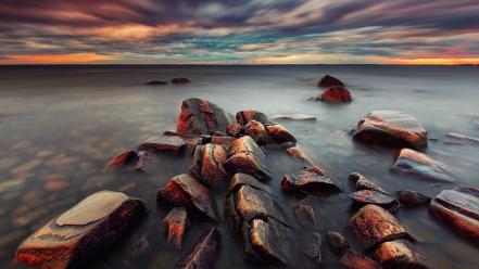 Sweden clouds evening landscapes sea wallpaper