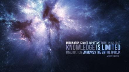 Albert einstein knowledge outer space quotes wallpaper