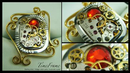Clockwork machinery steampunk technology time wallpaper