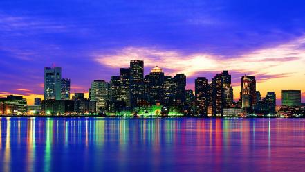 Colorful city reflection wallpaper