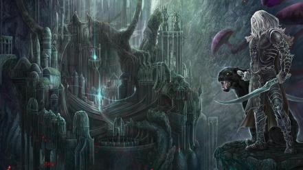 Drizzt menzoberranzan drow fantasy art forgotten realms wallpaper