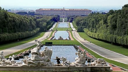 Italia italy reggia di caserta landscapes panorama wallpaper