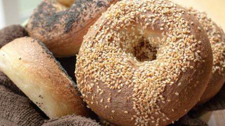 Bagel bread cake eat seeds wallpaper