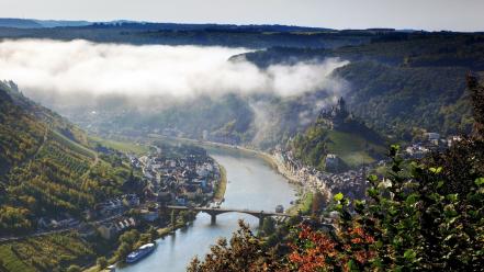 Cochem germany mosel bridges castles wallpaper