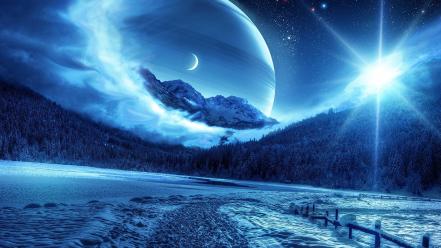 Creative design digital art fantasy forests wallpaper