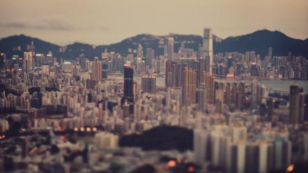 Hong kong depth of field minimalistic wallpaper