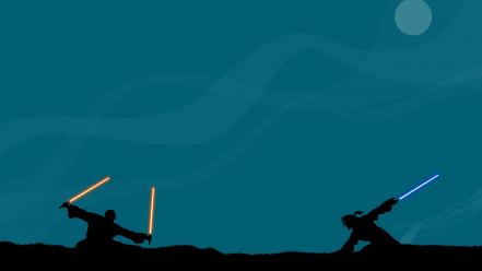 Jedi star wars blue digital art lightsabers wallpaper