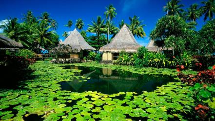 Natural village wallpaper