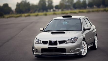 Subaru impreza wrx sti cars gray white wallpaper