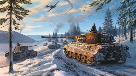 Artwork snow tanks wallpaper