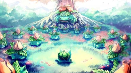 Bulbasaur ivysaur nintendo pokemon green wallpaper