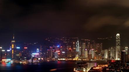 Hong kong cities city lights landscapes light wallpaper