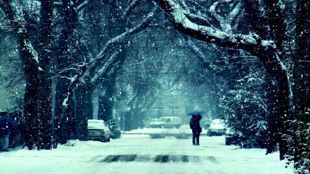 Night sky snow winter wallpaper