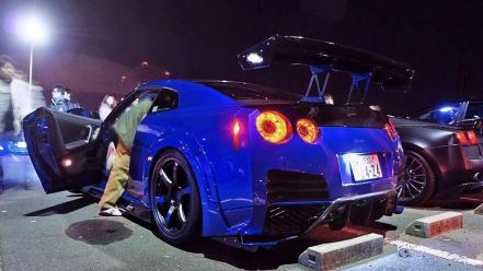 Nissan gtr modified blue tuning motor wallpaper