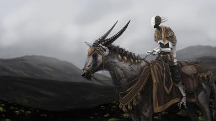 Apocalypse artwork horses robots science fiction wallpaper