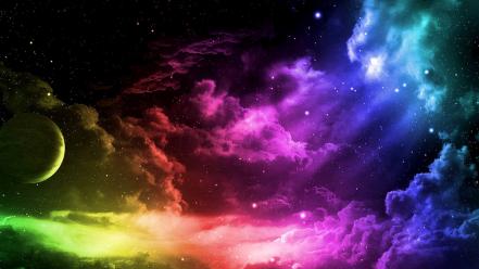 Colorful clods wallpaper