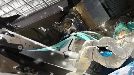 Earth hatsune miku saberiii space shuttle vocaloid wallpaper