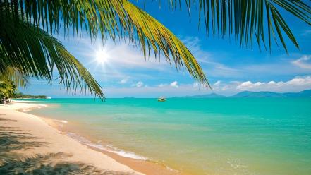 Emerald sun thailand beaches boats wallpaper