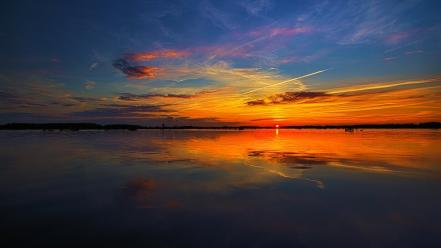 Germany glow reflections sea sunset wallpaper