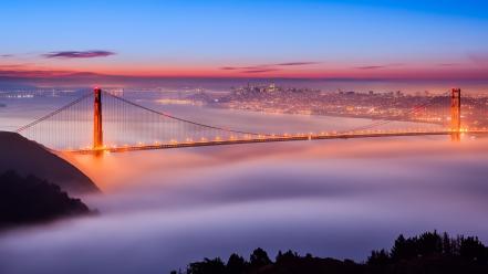 Golden gate bridge san francisco black bridges buildings wallpaper