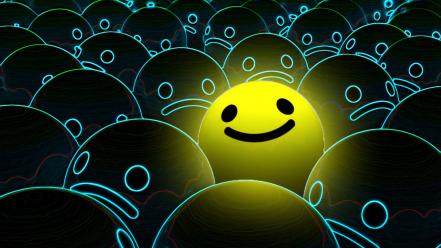 Smiley faces 3d wallpaper