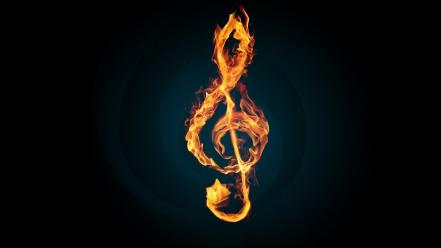 Treble clef fire wallpaper
