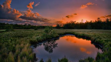 Clouds lakes landscapes nature wallpaper