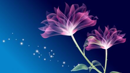 Digital flowers abstract wallpaper